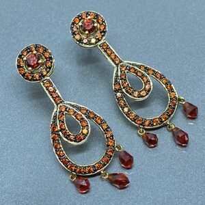 Estate Fully Signed MEDA 14k Solid Yellow Gold Chandelier Drop Stud Earring